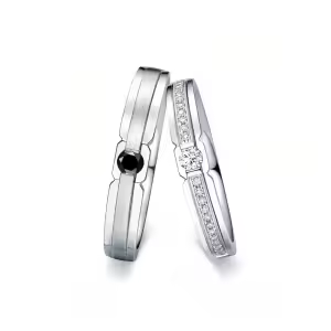 L Moissanite Wedding Ring Set