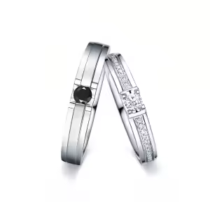 J Moissanite Wedding Ring Set