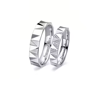 J Moissanite Wedding Band Sets