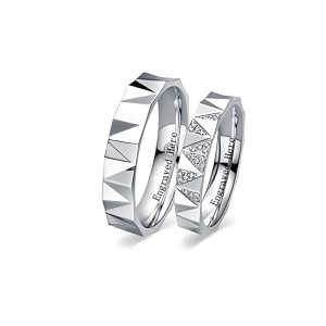 J Moissanite Wedding Band Sets