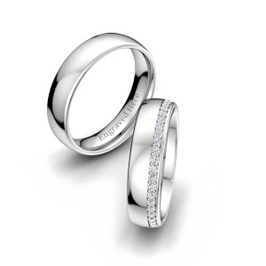 B Wedding Ring Set-44 Stones
