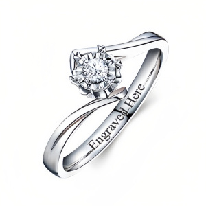 Diamond-cut Infinity Ring