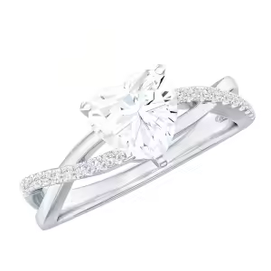 E Moissanite Heart Ring