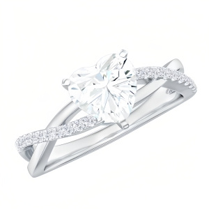 E Moissanite Heart Ring