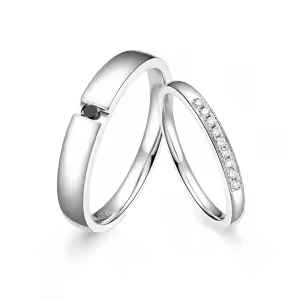 B Wedding Ring Set