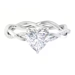 F Moissanite Heart Ring