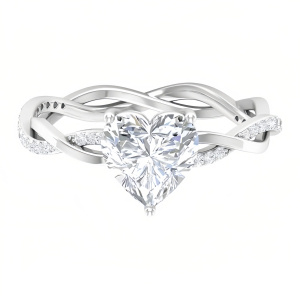 F Moissanite Heart Ring
