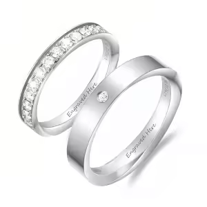 G Moissanite Wedding Ring Set
