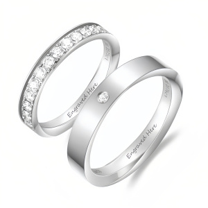 G Moissanite Wedding Ring Set