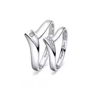 F Moissanite Wedding Band Sets