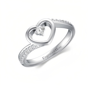 G-Heart Moissanite Rings
