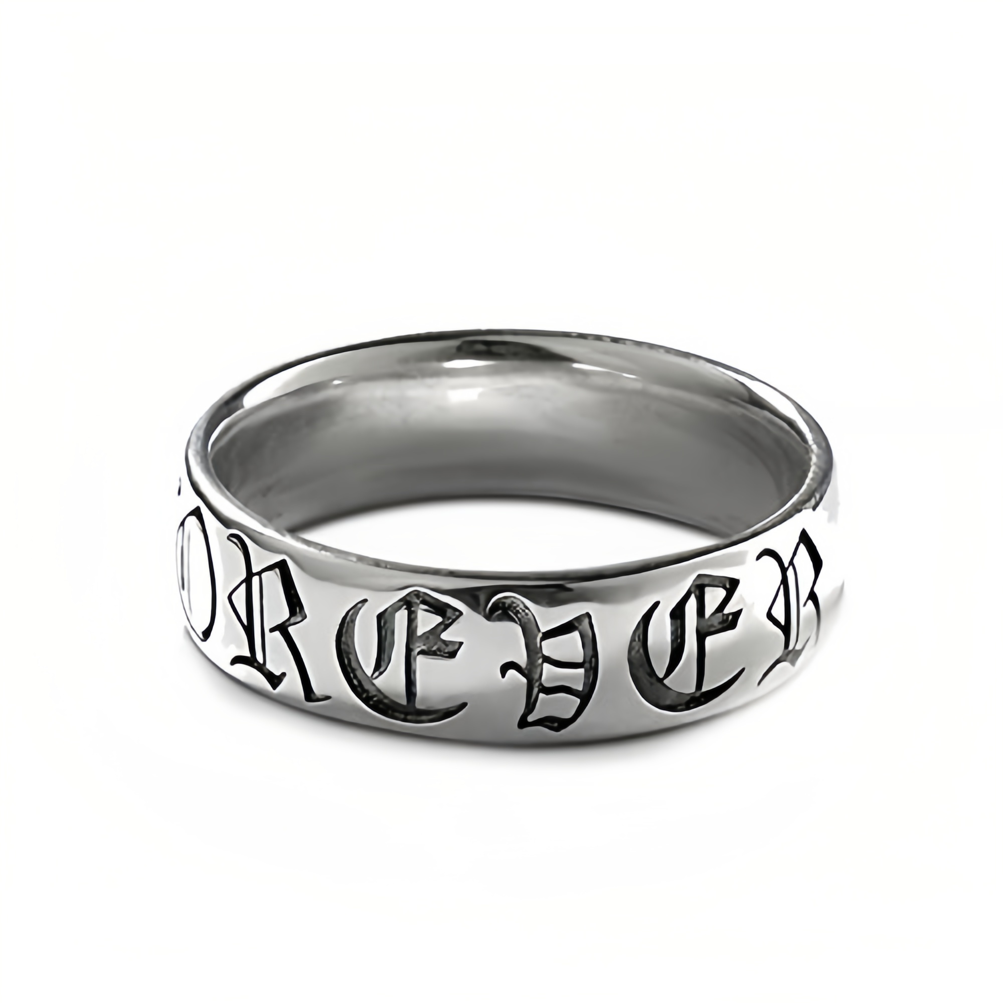 DIYARING Sterling Silver Band Forever Wedding Thumb Couple Rings Romantic For Women Men Gothic Punk Personalized Engraving Rose Jewelry Set Valentine Day With Gift Box