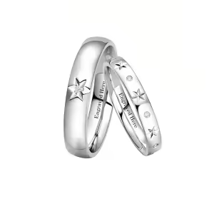 H Moissanite Wedding Ring Set
