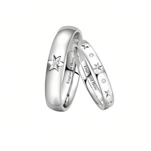 H Moissanite Wedding Ring Set