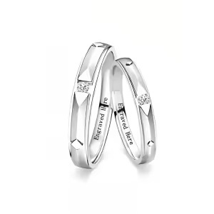 H Moissanite Wedding Band Sets