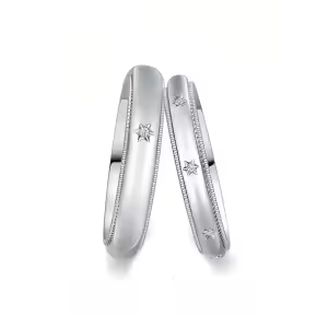 M Moissanite Wedding Ring Set