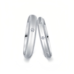 M Moissanite Wedding Ring Set