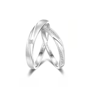 E Moissanite Wedding Ring Set