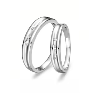 D Wedding Ring Set