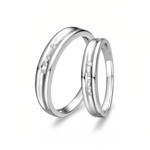 D Wedding Ring Set