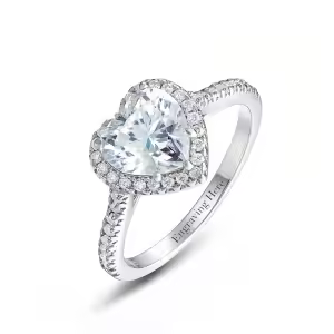 B-Heart Moissanite Rings