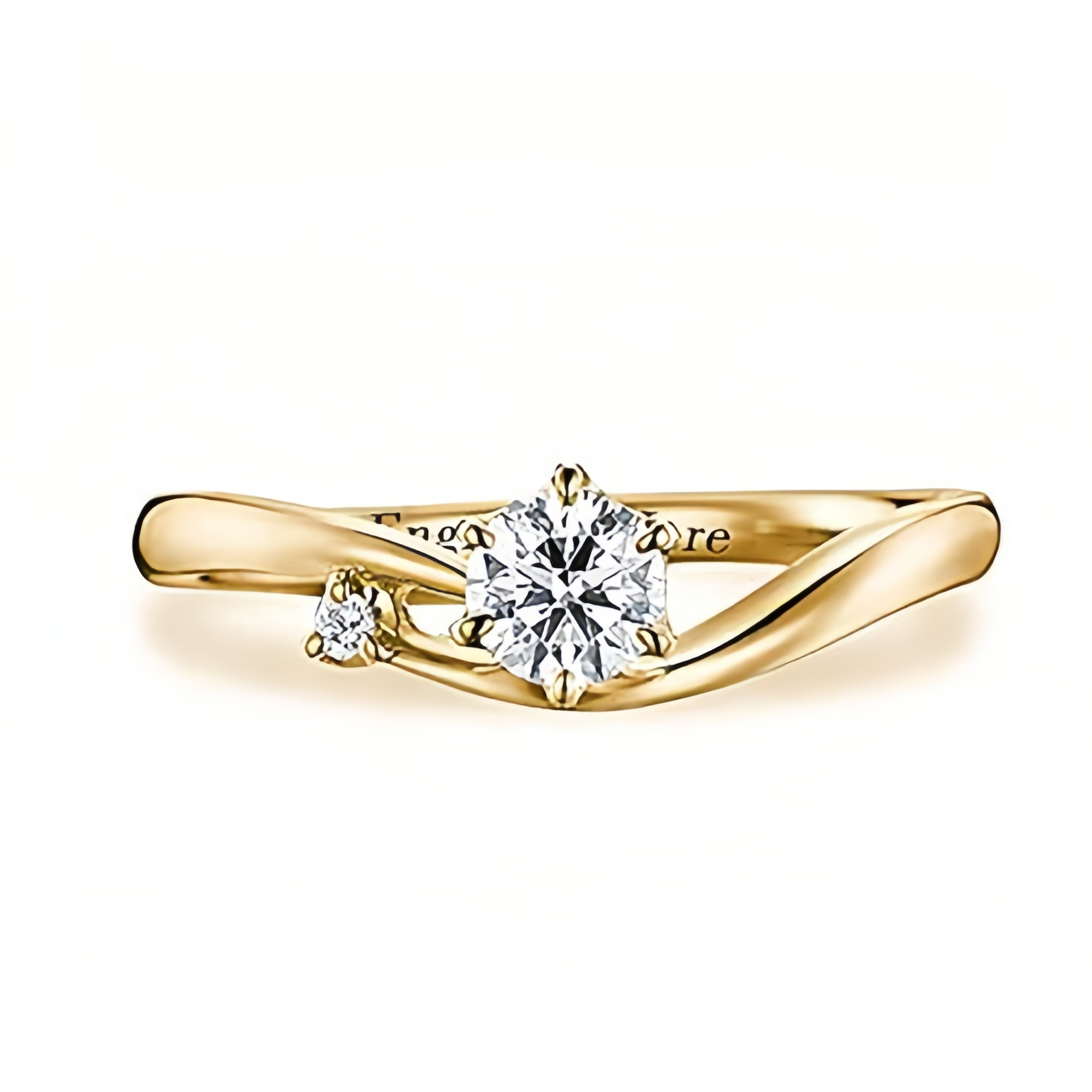 DIYARING 14k Yellow Gold Plated Silver Twisted Solitaire Engagement Ring For Women, 1 Ct 6-prong Moissanite Diamond Personalized Custom Wedding Ring Anniversary Valentine's Gift