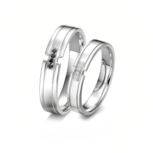 D Wedding Ring Set