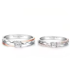 F Moissanite Wedding Ring Set