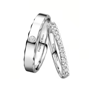 C Moissanite Wedding Ring Set