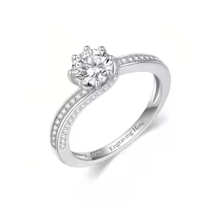 C-Round Moissanite Ring