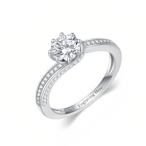 C-Round Moissanite Ring