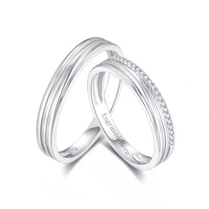 C Moissanite Wedding Ring Set