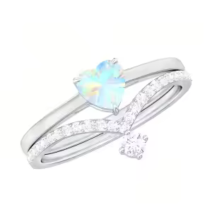 A Opal Moissanite Ring