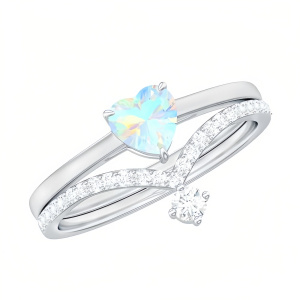A Opal Moissanite Ring