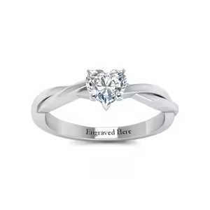Heart Twisted Solitaire Ring-C