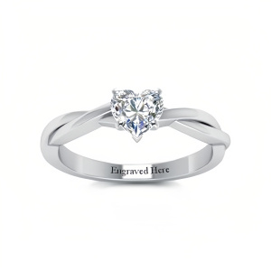 Heart Twisted Solitaire Ring-C