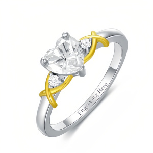F-Heart Moissanite Rings
