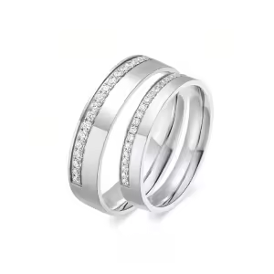 K Custom wedding ring set