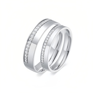 K Custom wedding ring set