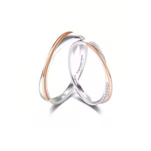 B Moissanite Wedding Ring Set