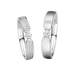 D Wedding Ring Set