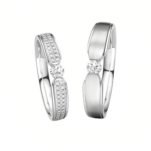 D Wedding Ring Set