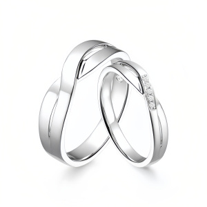 C Wedding Ring Set
