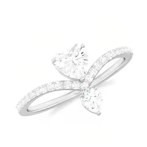 F Moissanite Heart Ring