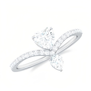 F Moissanite Heart Ring