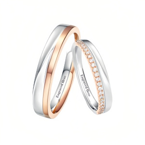 G Moissanite Wedding Ring Set