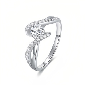 D-Round Moissanite Ring