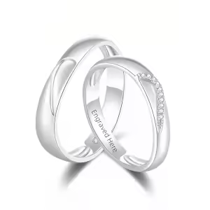 F Moissanite Wedding Ring Set