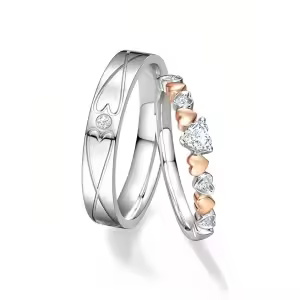 B Wedding Ring Set