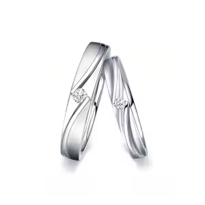 E Wedding Ring Set